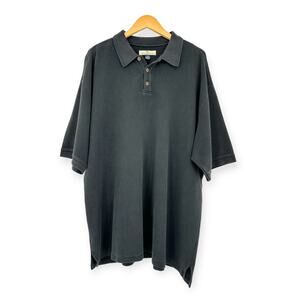 Tommy Bahama | Men's XXL | Black Silk Blend Thin Ribbed Short Sleeve Polo Shirt
